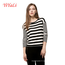 Femmes manches longues Stripe T-Shirt